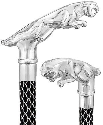 Royal Canes Chrome Jaguar Handle Walking Cane w/ Custom Laser Etched Shaft