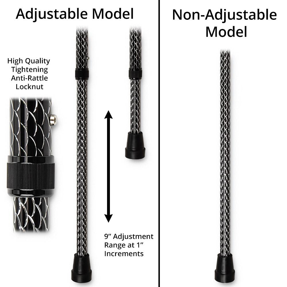 Royal Canes Chrome Jaguar Handle Walking Cane w/ Custom Laser Etched Shaft