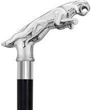 Royal Canes Chrome Plated Jaguar Handle Walking Cane w/ Custom Shaft and Collar