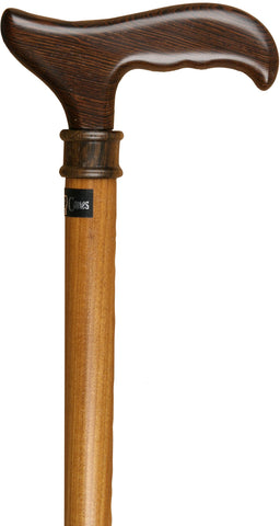 Royal Canes Childs Wenge Wood Derby Walking Cane With Ovangkol Wood Shaft and Wooden Collar