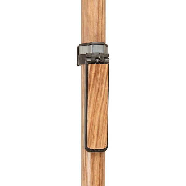 Auto FlipUp Zebrano Wood Cane Holder Easy StoreAway Design