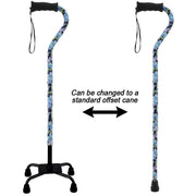 Royal Canes Dark Blue Vivienne May Convertible Quad Base Walking Cane with Comfort Grip - Adjustable Shaft