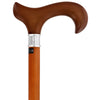 Royal Canes 2 Color Walnut Stained Beechwood Derby Walking Cane w/ Stainless Steel Collar