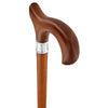 Royal Canes 2 Color Walnut Stained Beechwood Derby Walking Cane w/ Stainless Steel Collar