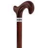 Royal Canes Derby Walking Cane With Exotic Cocobolo Wood Shaft and Pewter Rose Collar