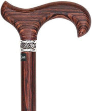 Royal Canes Derby Walking Cane With Kingwood Shaft and Pewter Rose Collar