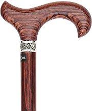 Royal Canes Derby Walking Cane With Kingwood Shaft and Pewter Rose Collar