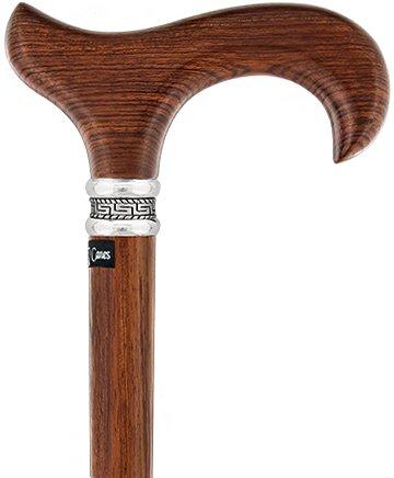 Royal Canes Genuine Bubinga Derby Walking Cane With Bubinga Wood Shaft and Pewter Collar