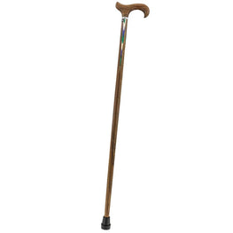Royal Canes Green & Blue Inlaid Derby Walking Cane With Ovangkol Shaft and Silver Collar