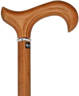Royal Canes Hand-Carved Derby-Handle Walking Cane with Silver Collar