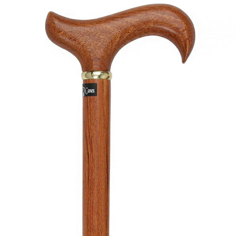 Royal Canes Rosewood 3 Piece Folding Derby Walking Cane With Rosewood Shaft and Brass Collar
