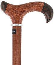 Royal Canes Rosewood 3D Derby Inlay Checker Handle Walking Cane w/ Silver Collar