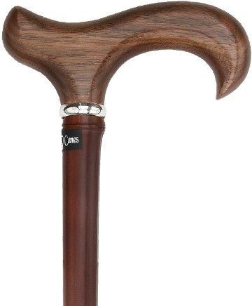 Royal Canes Walnut Derby Handle Cane with Dark Bamboo Shaft