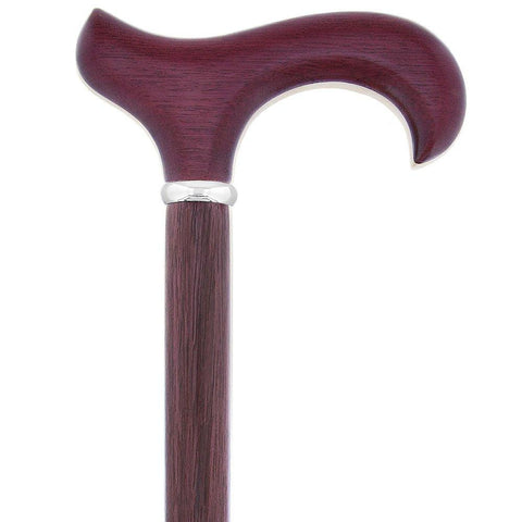 Royal Canes Exotic Inlay Wood Derby Handle Walking Cane with maple and Padauk Wood Shaft and Silver Collar