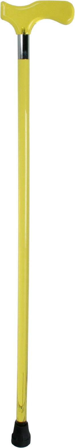 Royal Canes Yellow Lucite Derby Walking Cane With Yellow Lucite Shaft and Silver Collar