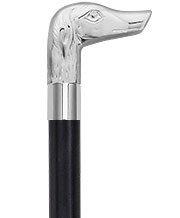 Royal Canes Chrome Plated Dog Handle Walking Cane w/ Custom Shaft and Collar