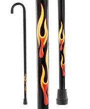 Royal Canes Extra Tall 42 Inches - House Flame Tourist Walking Cane - Black Beechwood Shaft