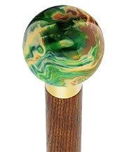 Royal Canes Emerald Dream Pearl Round Knob Cane w/ Custom Color Ash Shaft & Collar