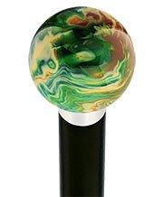 Royal Canes Emerald Dream Pearl Round Knob Cane w/ Custom Wood Shaft & Collar