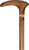 Royal Canes Espresso Brown Cosmopolitan Handle Walking Cane With Ash Wood Shaft and Silver Collar