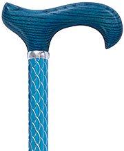 Royal Canes Blue Etched Cane with Blue Stained Ash Wood Handle