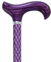 Royal Canes Purple Etched Adjustable Cane with Purple Stained Ash Wood Derby Handle