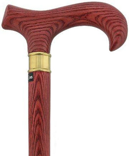 Royal Canes Extra Long, Super Strong Mahogany Derby Walking Cane With Ash Wood Shaft and Brass Collar