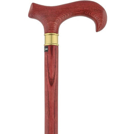 Royal Canes Extra Long, Super Strong Mahogany Derby Walking Cane With Ash Wood Shaft and Brass Collar