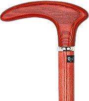 Royal Canes Fiesta Red Cosmopolitan Handle Walking Cane With Ash Wood Shaft and Silver Collar