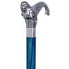 Royal Canes Chrome Plated Mermaid Handle Walking Cane w/ Custom Color Stained Ash Shaft & Collar
