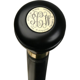 Engraved Knob Walking Stick w/ Black Beechwood Shaft