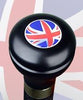 Royal Canes British Flag Flask Walking Stick With Black Beechwood Shaft and Brass Collar