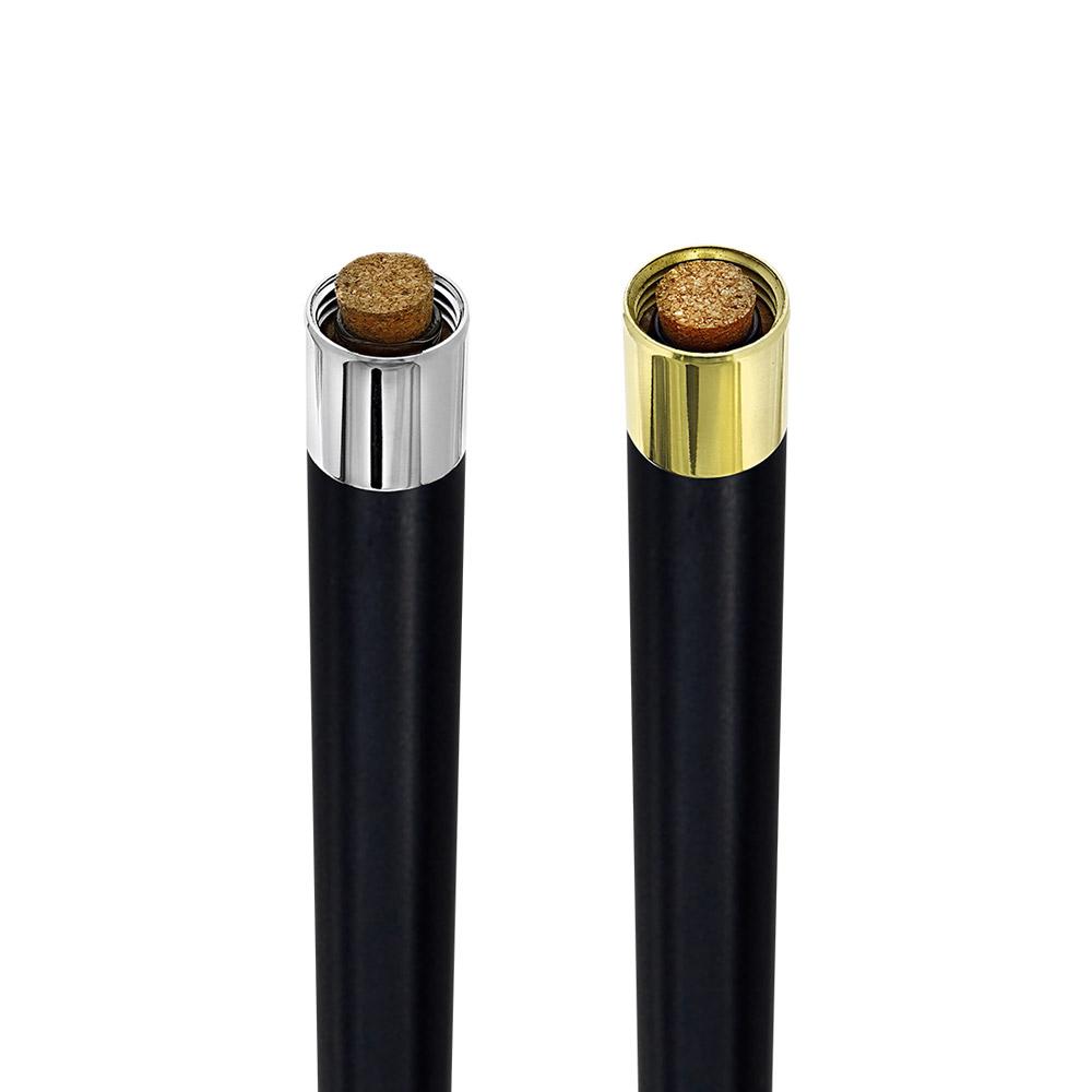 Royal Canes Chrome Fritz Handle Walking Flask Cane with Wooden Shaft