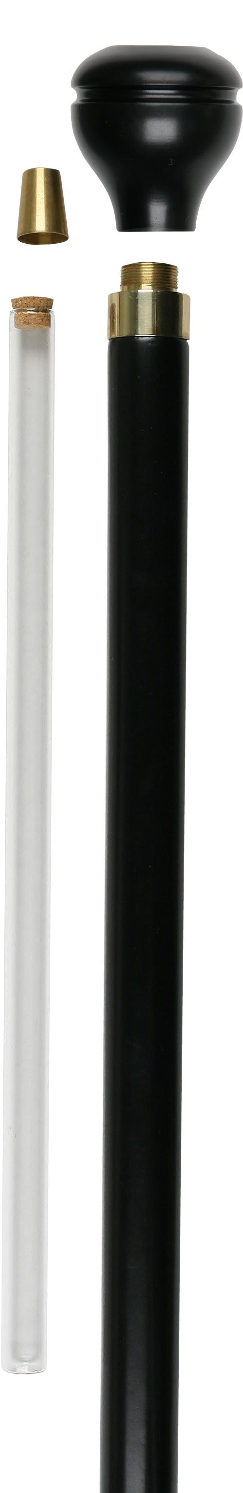 Royal Canes Polish Eagle Flask Walking Stick With Black Beechwood Shaft and Brass Collar