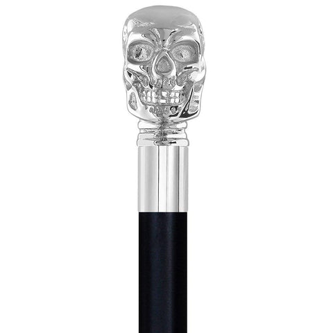 Royal Canes Skull Handle Handle Walking Flask Cane with Wooden Shaft