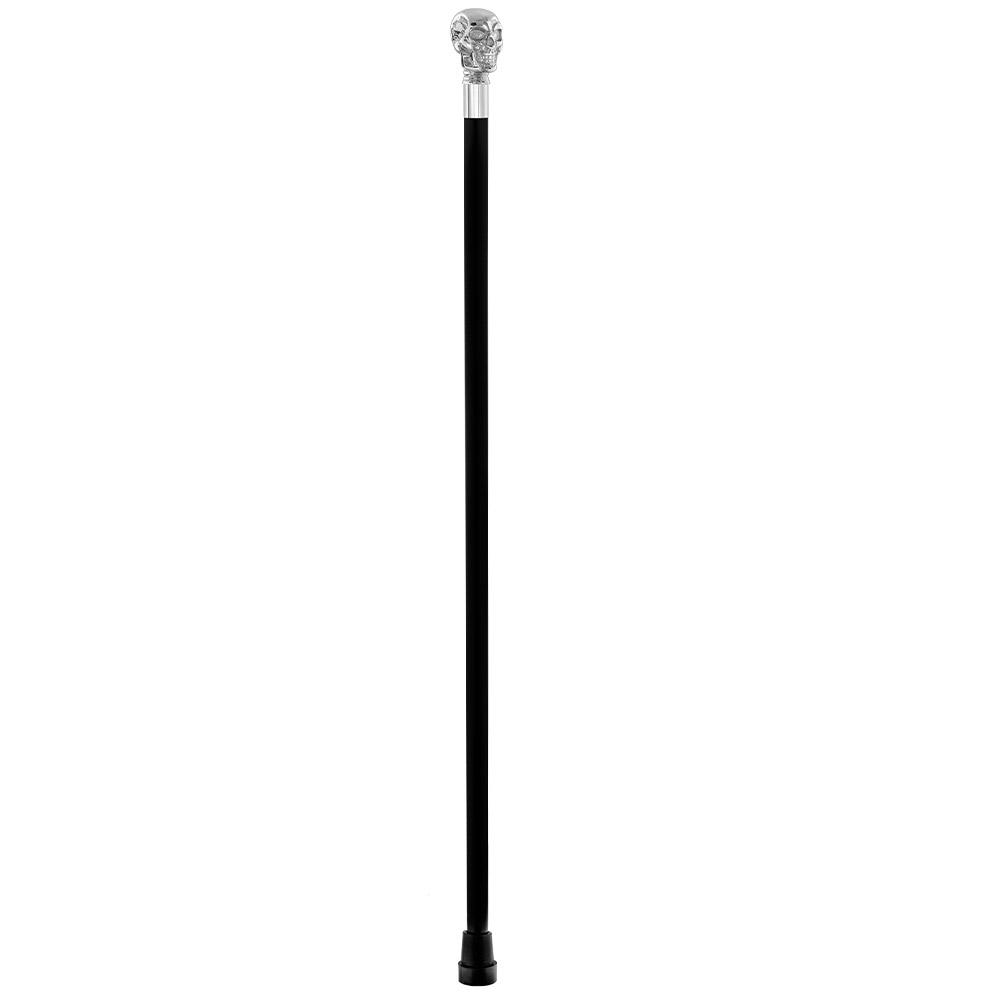 Royal Canes Skull Handle Handle Walking Flask Cane with Wooden Shaft