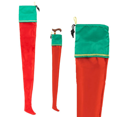 Royal Canes Holiday Gift Wrap - Red Stocking Cane Bag with Drawstring