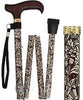 Royal Canes Bahama Leaf Folding Adjustable Designer Derby Walking Cane with Engraved Collar