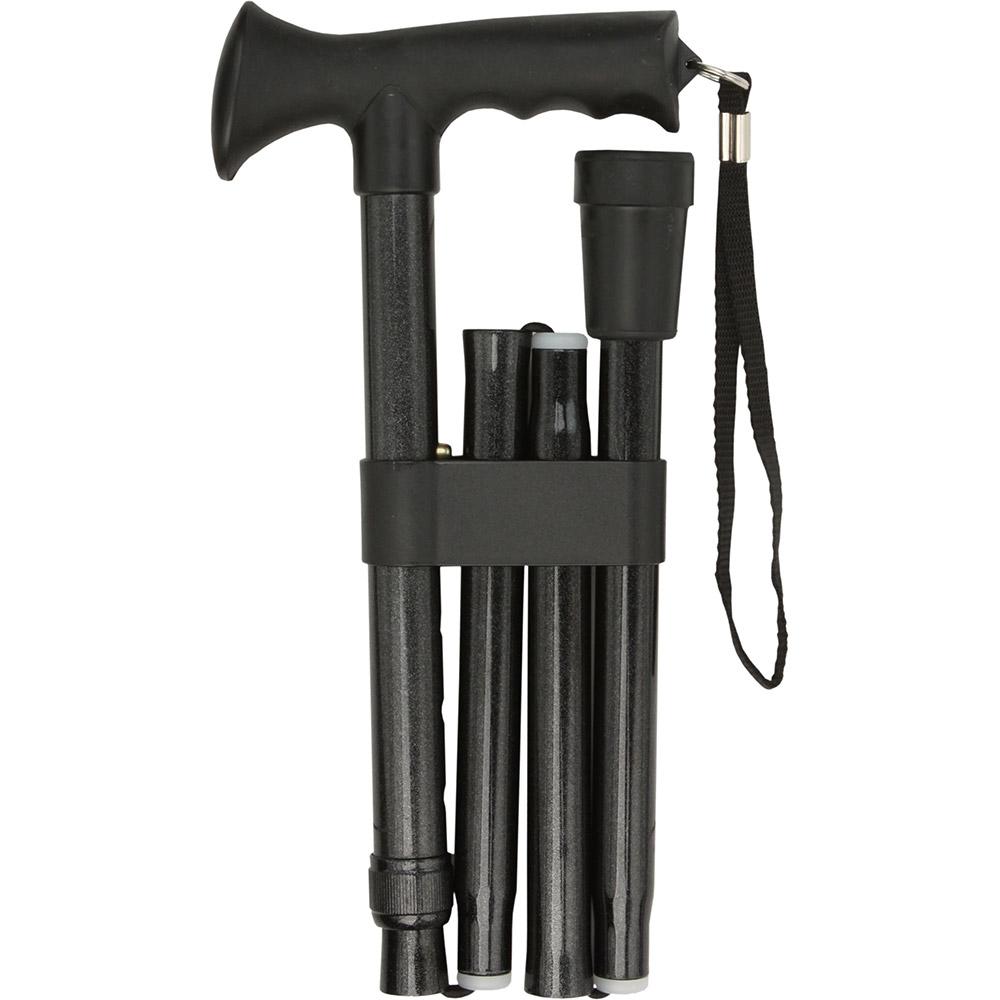 Royal Canes Black Adjustable Comfort Grip Folding Walking Cane