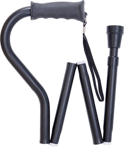 Royal Canes Black Adjustable Folding Offset Walking Cane with Comfort Grip