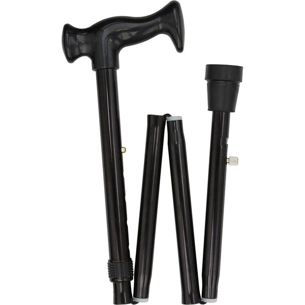 Royal Canes Black Adjustable Folding Retractable Ice Tip Orthopedic Handle Cane