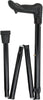 Royal Canes Black Right-Hand Palm-Grip Walking Cane With Folding, Adjustable Aluminum Shaft and Collar