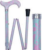 Royal Canes Elegant Floral Blossom Designer Folding Adjustable Walking Cane w/ Engraved Collar