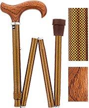 Royal Canes Folding Cane Rosewood Derby Handle Walking Cane with Adjustable Aluminum Shaft and Collar