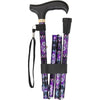 Royal Canes Pretty Purple Folding Adjustable Walking Cane with Engraved Collar