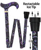 Royal Canes Purple Majesty Adjustable Folding Designer Derby Cane with Retractable Ice tip