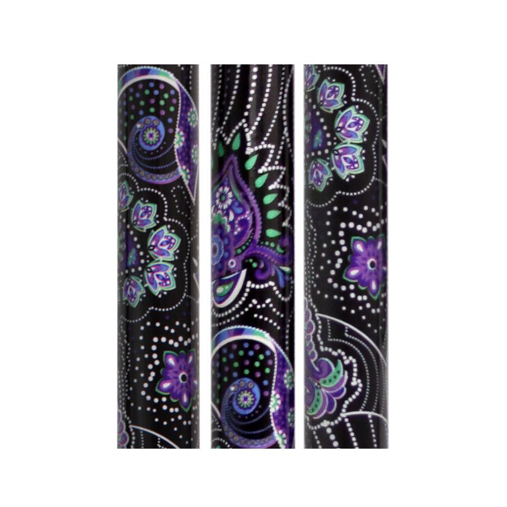 Royal Canes Purple Majesty Folding Adjustable Designer Derby Walking Cane with Engraved Collar