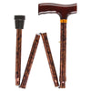 Royal Canes Rustic Brown Standard Adjustable Folding Fritz Walking Cane with Brass Collar