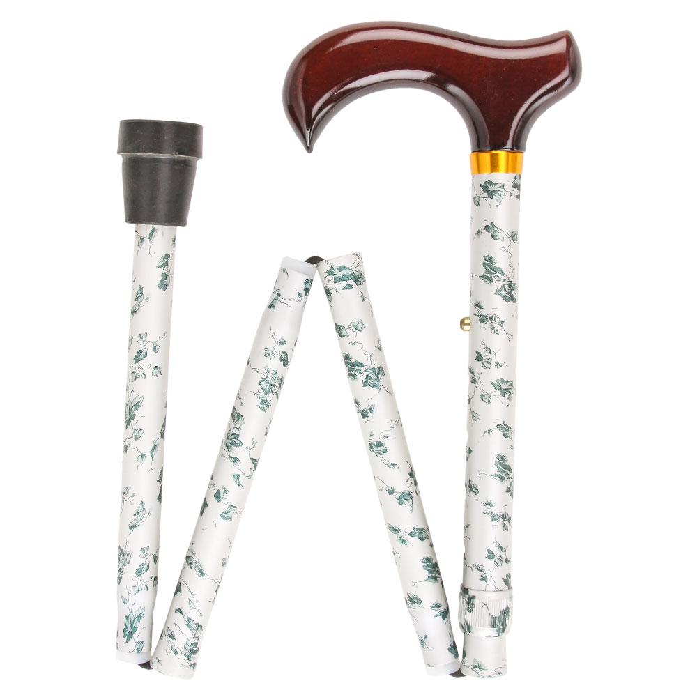 Silver Ivy Standard Adjustable Derby Folding Walking Cane with