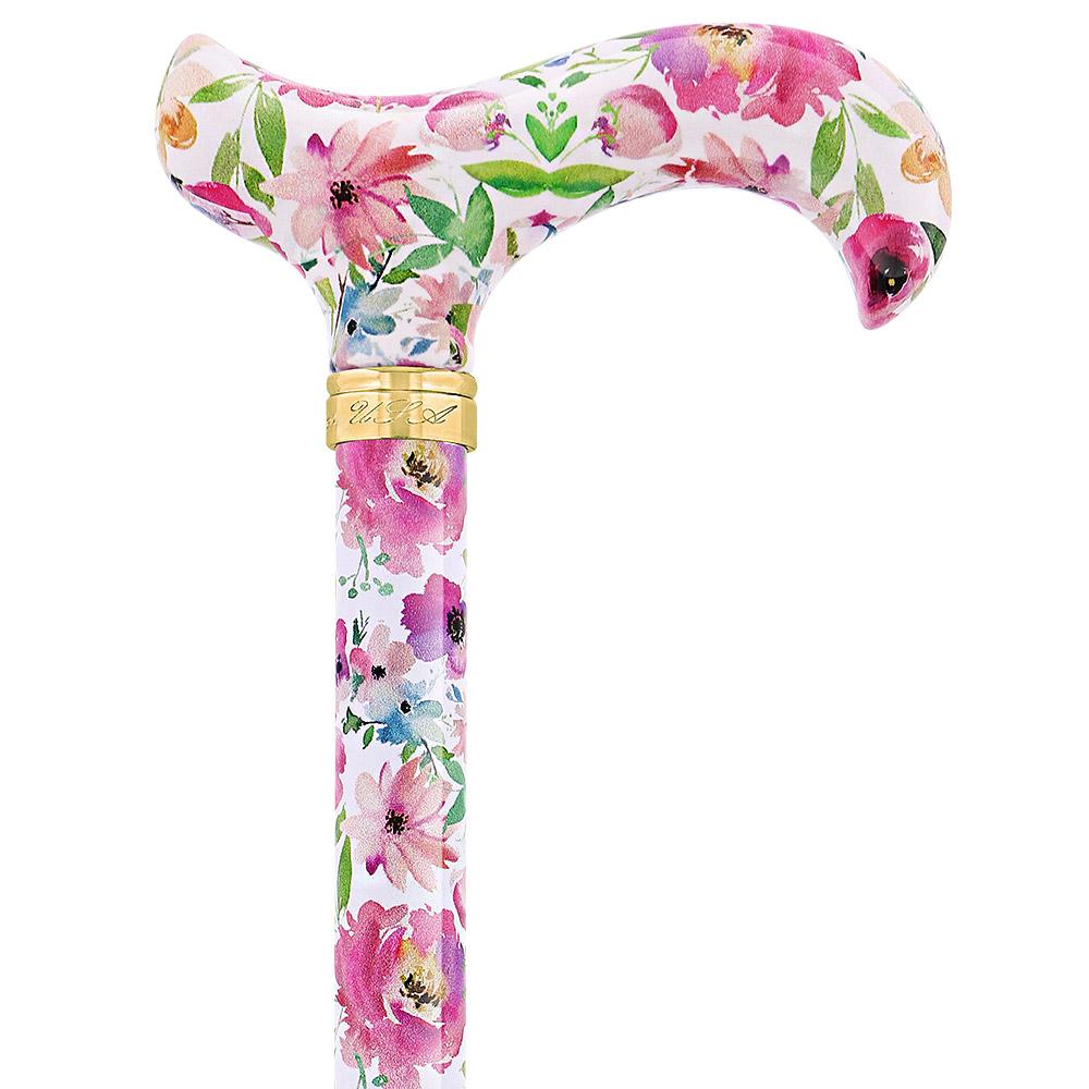 Vivienne May: Watercolor Flowers, Folding Cane Patterned Handle
